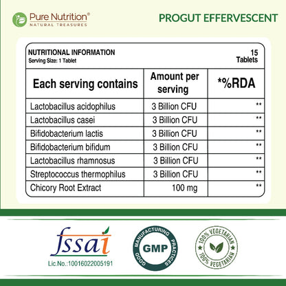 Pure Nutrition Progut Plus – 15 Effervescent Tablets