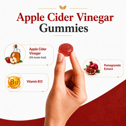 ACV Apple Cider Vinegar Gummies | 500 mg Apple Cider Vinegar | Apple Flavour | 30 Gummies