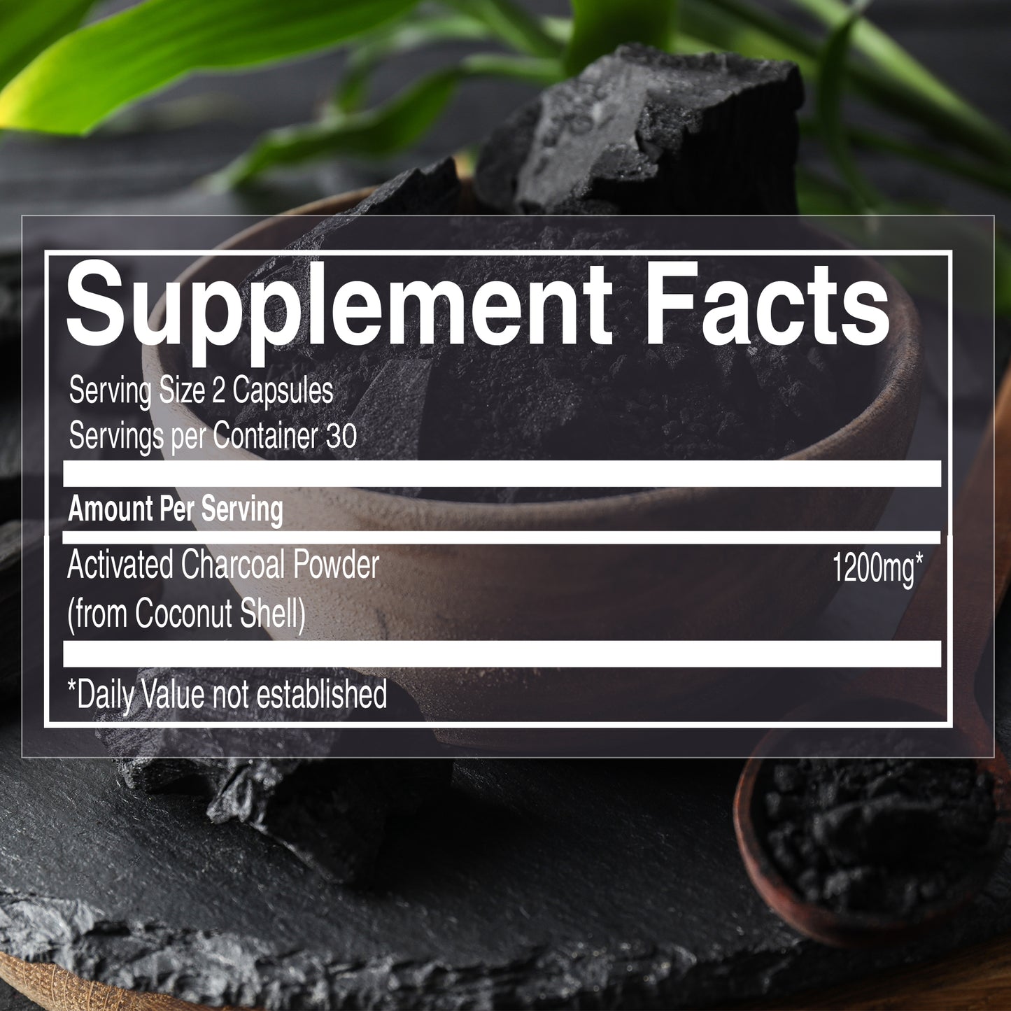 Activated Charcoal – 1200mg | Derived from Coconut Shells