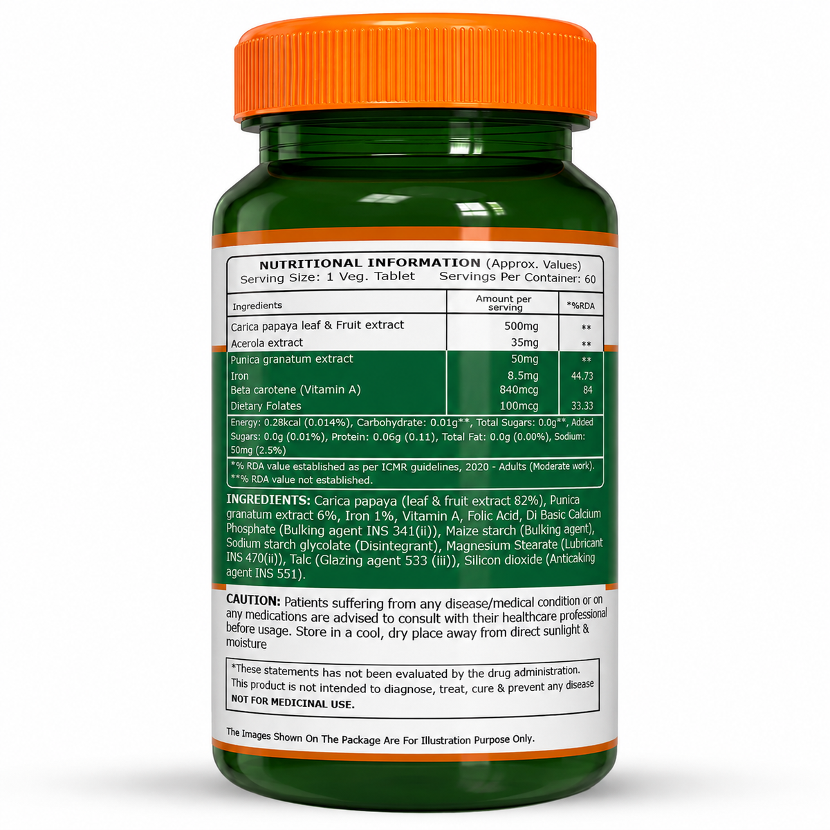 Papaya Leaf and Fruit  Extract Tablets  Boost Immunity & Platelet Count Naturally