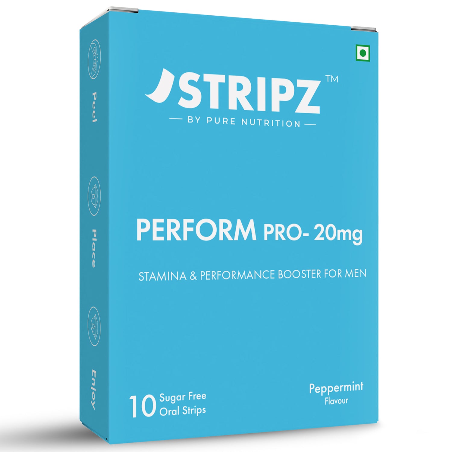 Stripz Perform Pro Oral Strips (Tadalafil IP 20 mg) | Peppermint Flavour