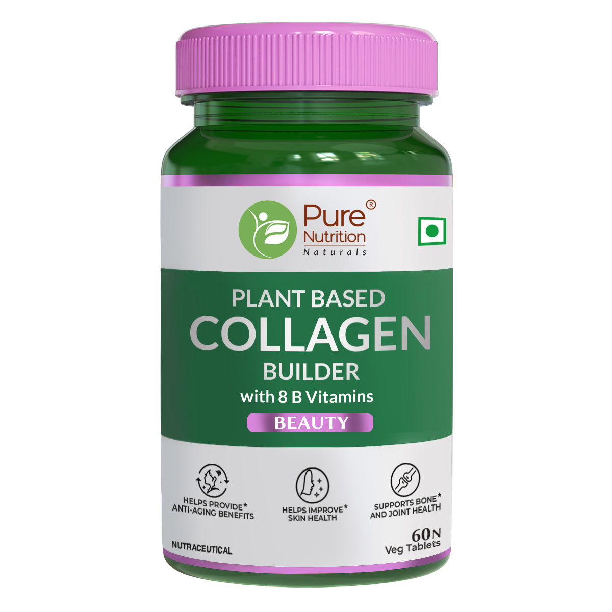 Plant-Based Collagen Builder - Enhance Skin, Hair & Nail Health-60 Tab