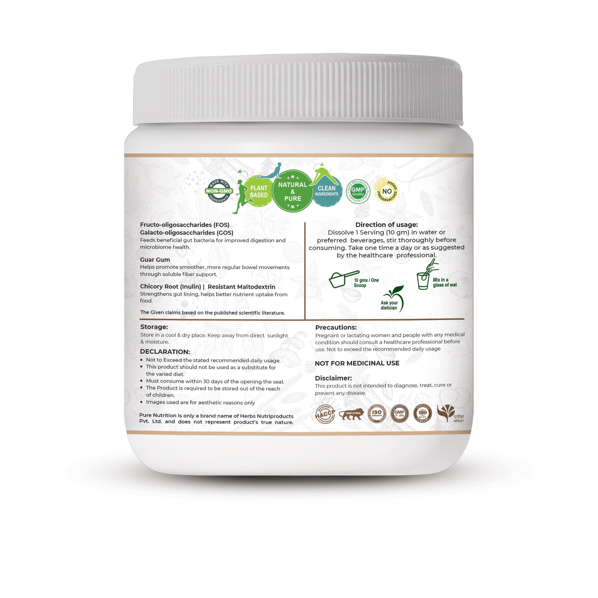 Pure Nutrition Prebiotic Fibre+ | Plant-Based Digestive Support