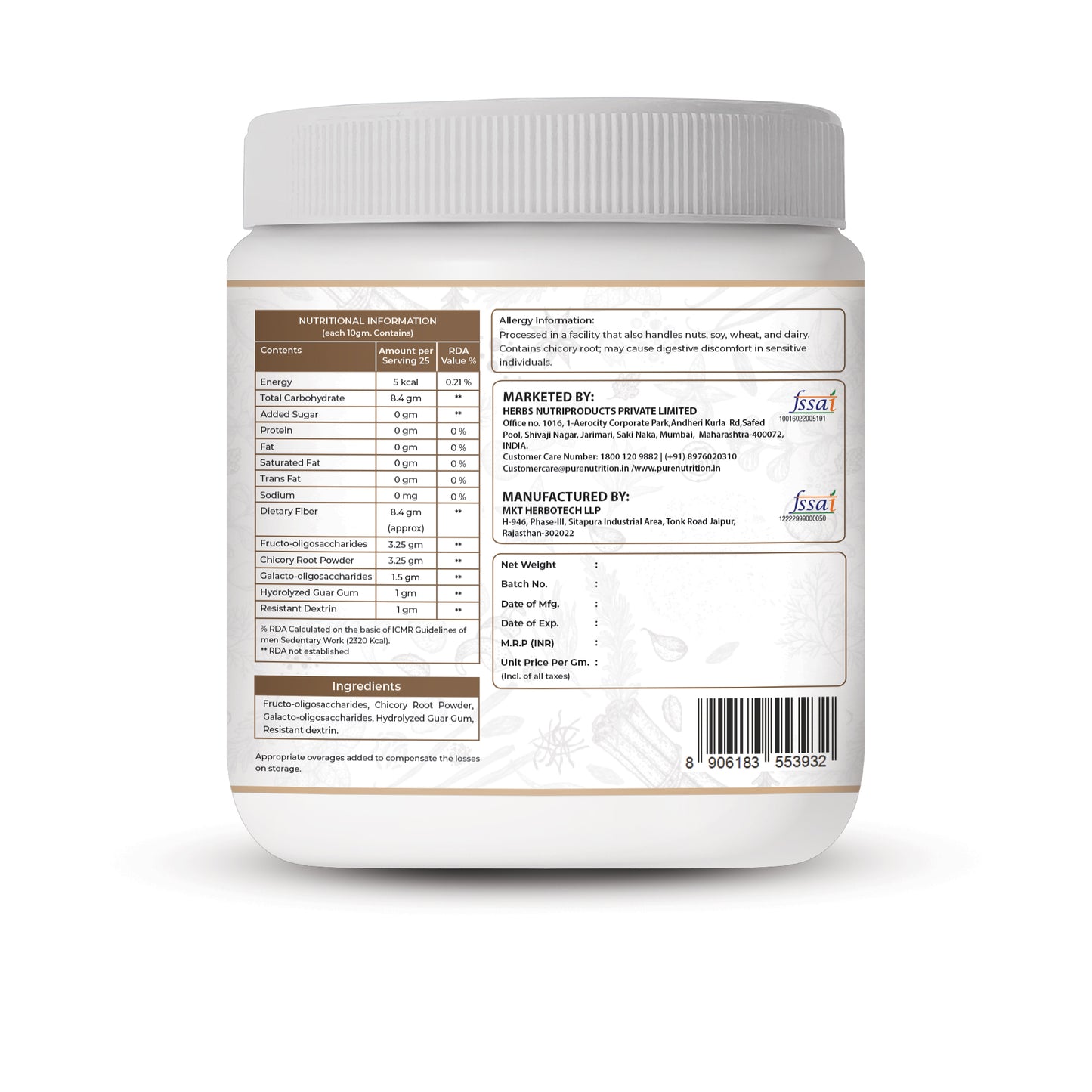 Pure Nutrition Prebiotic Fibre+ | Plant-Based Digestive Support