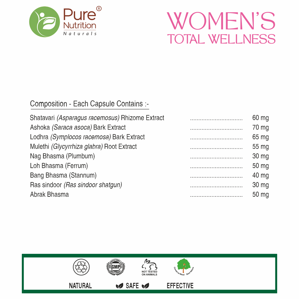 Pure Nutrition Women's  Total Wellness Supplement-60 Veg capsules