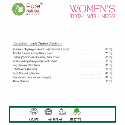 Women's Total Wellness Supplement - 60 Vegetarian Capsules | Supports Overall Health and Vitality for Women
