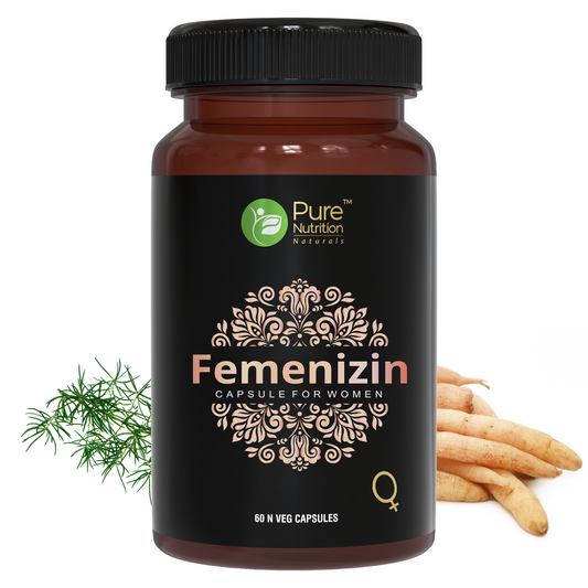 Pure Nutrition Femenizin Premium Sexual Wellness Capsules for Women with Power of Ayurvedic Herbs like Shatavari