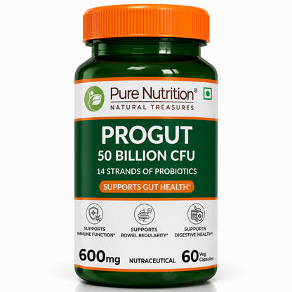 Progut 50 Billion CFU | Advanced Probiotic for Gut & Immune Health| 60 veg Capsules