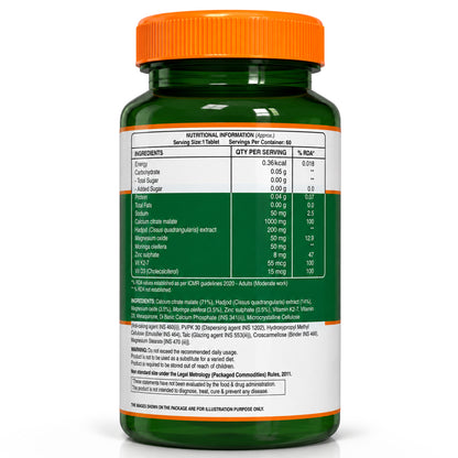 Calcium Magnesium Zinc with Vitamin D3 & K2  Bone & Muscle Support | 60 Tabs | 120 Tabs