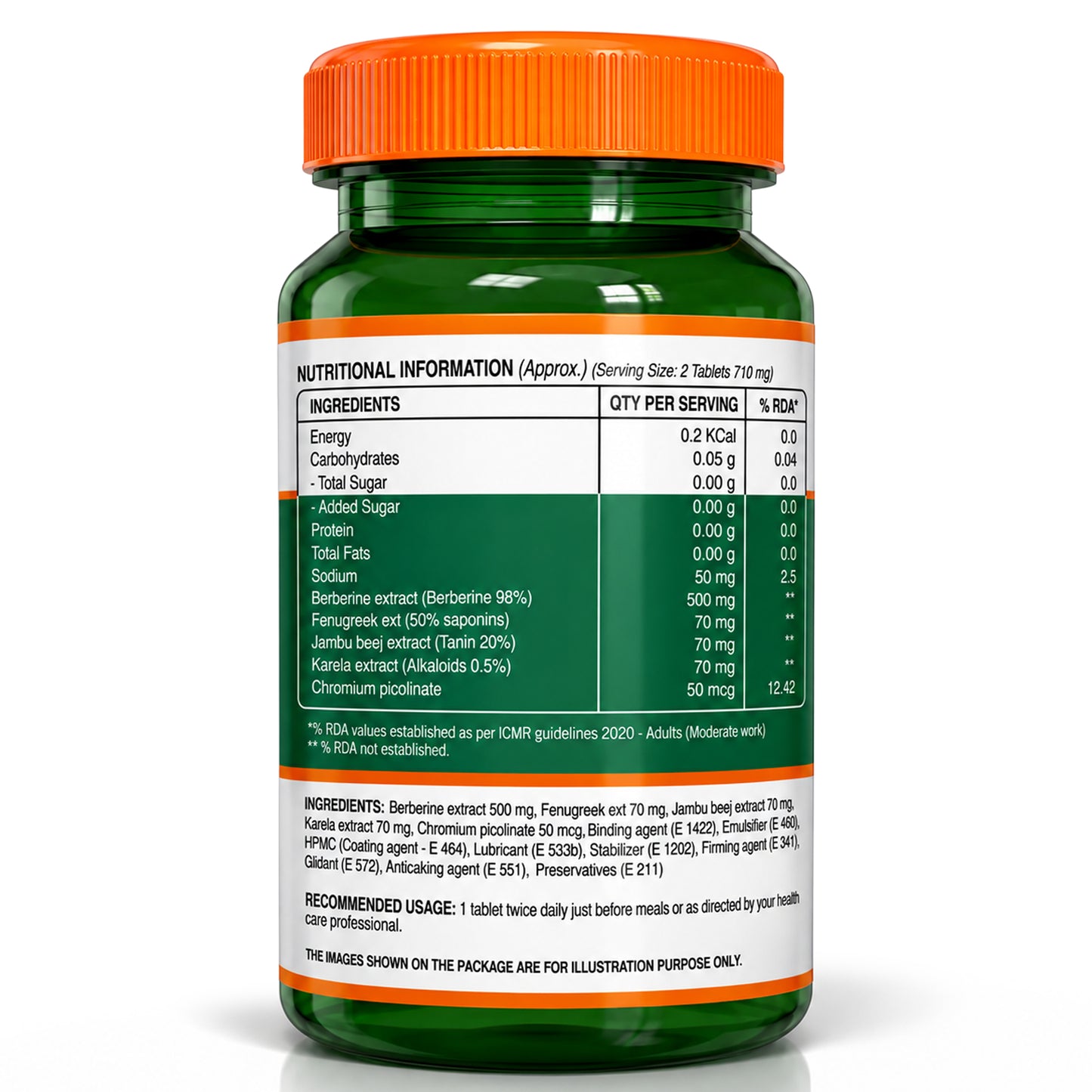 Berberine 98%  60 Vegetarian Tablets | Herbal Supplement
