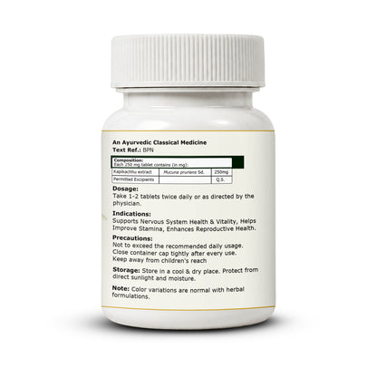 Pure Nutrition Kapikachhu Tablets | Ayurvedic Vitality & Wellness Support | Mucuna Pruriens Extract 