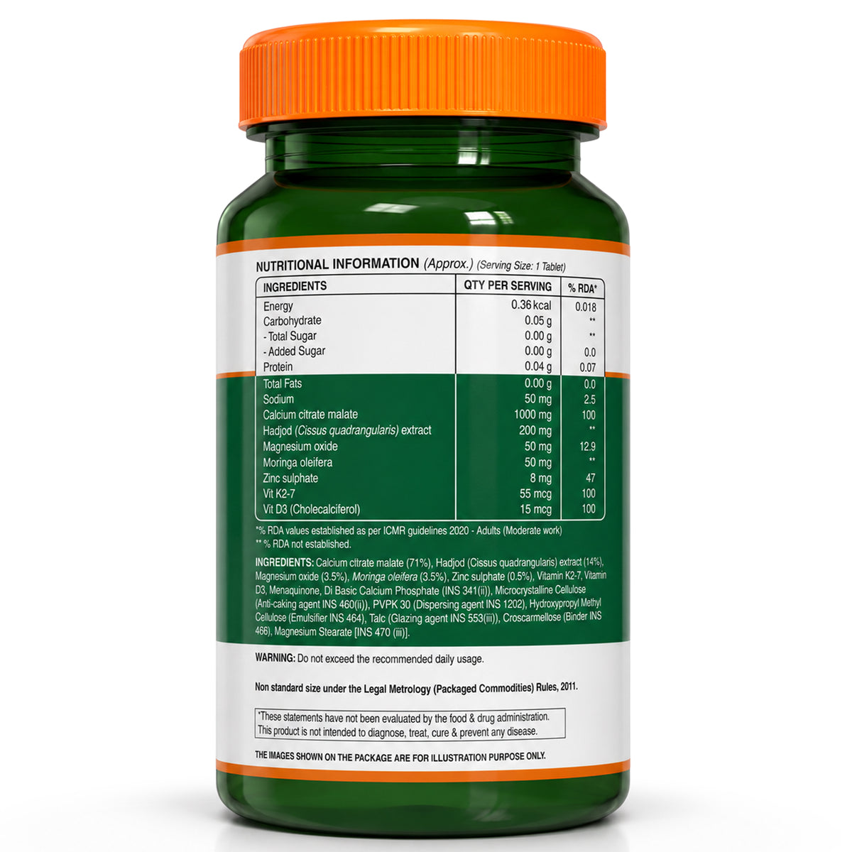 Calcium Magnesium Zinc with Vitamin D3 & K2  Bone & Muscle Support | 60 Tabs | 120 Tabs