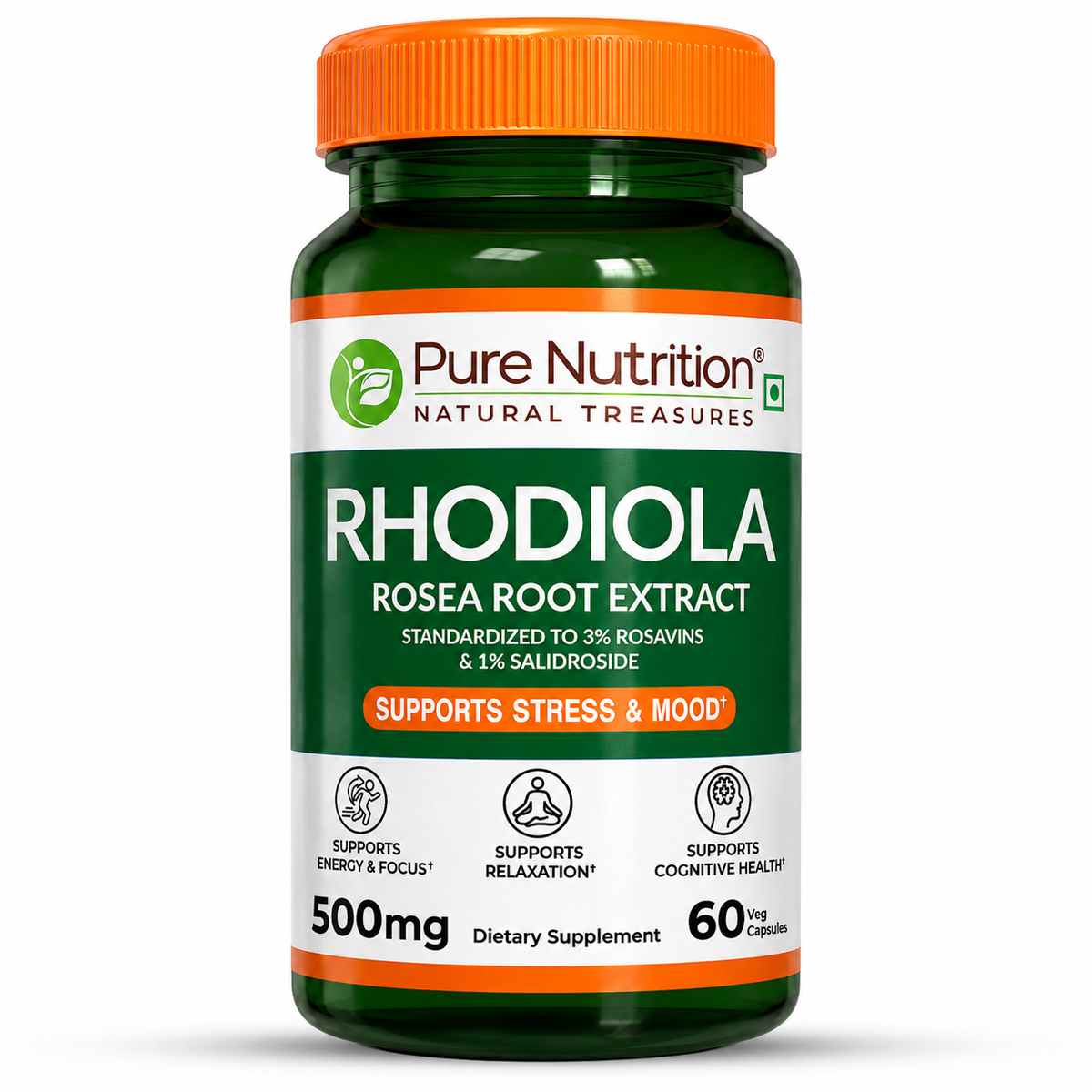 Rhodiola Rosea Root Extract – 500mg | 3% Rosavins | Stress & Energy Support