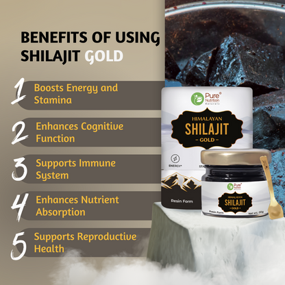 Shilajit Gold Resin with Ashwagandha & Natural Ayurvedic Ingredients