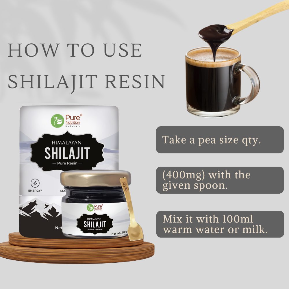 Pure Nutrition Shilajit Pure Resin | Boosts Energy, Stamina & Overall Health | 100% Natural & Pure- 20g