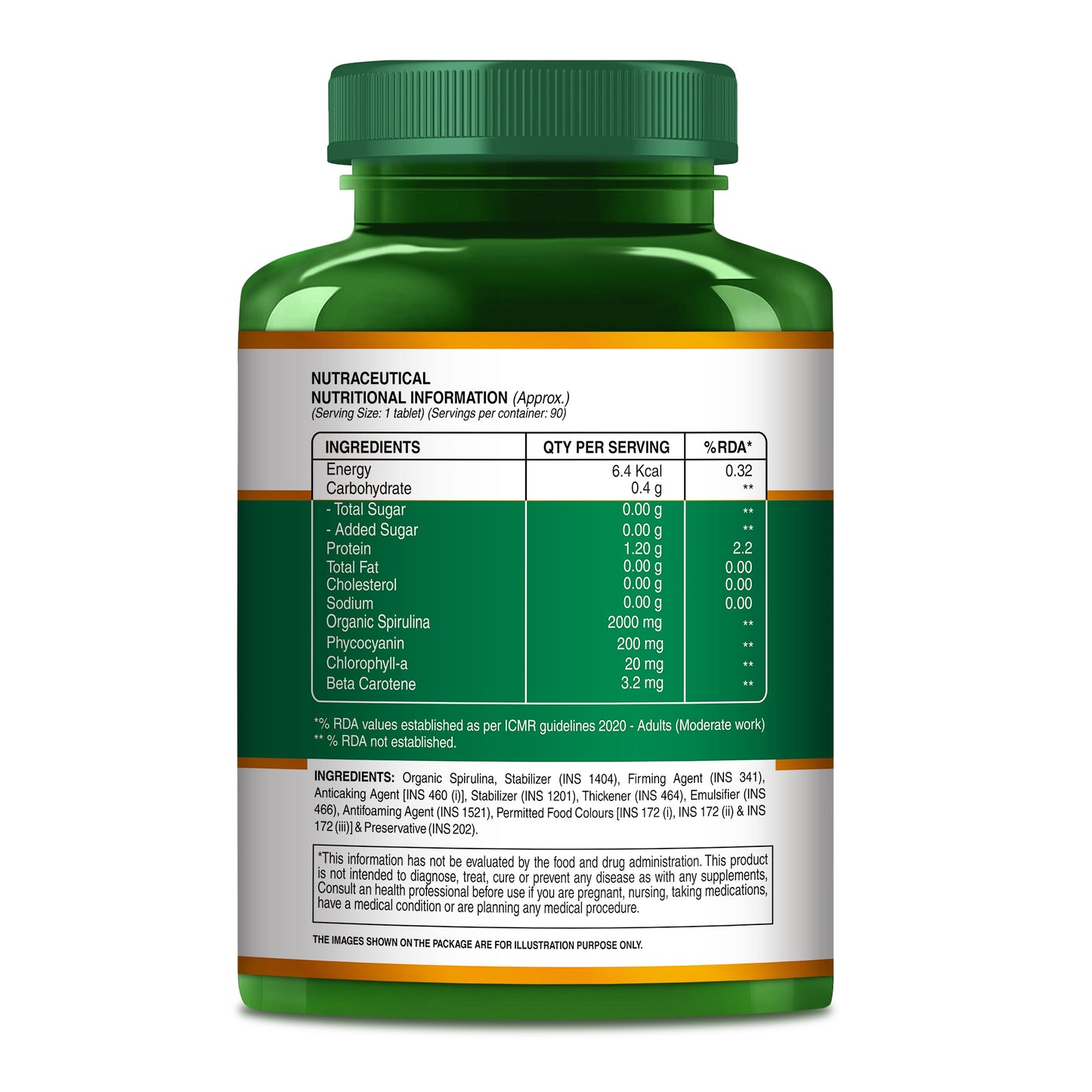 Spirulina Vegetarian Tablets – 180 Tablets