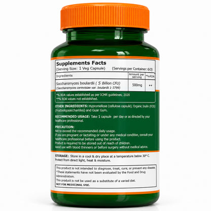 Saccharomyces Boulardii 5 Billion CFU | 60 Veg Capsules