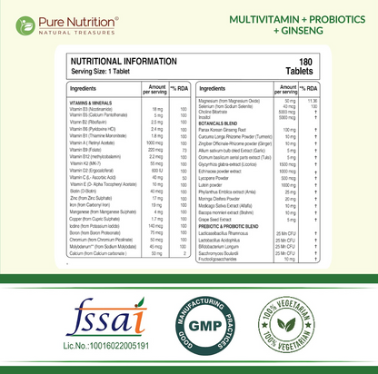 Pure Nutrition Multivitamin with Probiotics & Ginseng