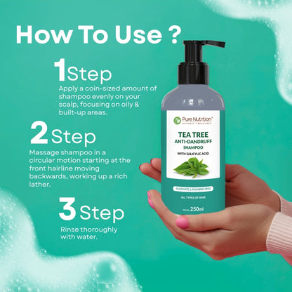 Combo of Tea Tree Anti-Dandruff Shampoo 250ML + Conditioner 200ML