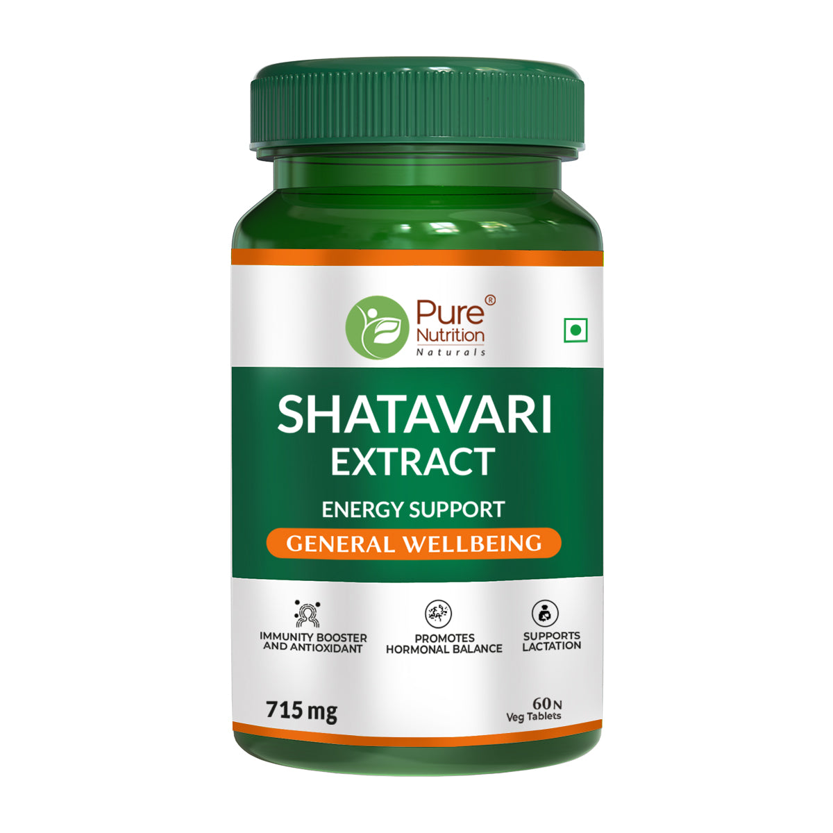 Shatavari Extract Tablets - 60 Vegetarian Tablets | 100% Natural, Boosts Immunity and Provides Antioxidant Support