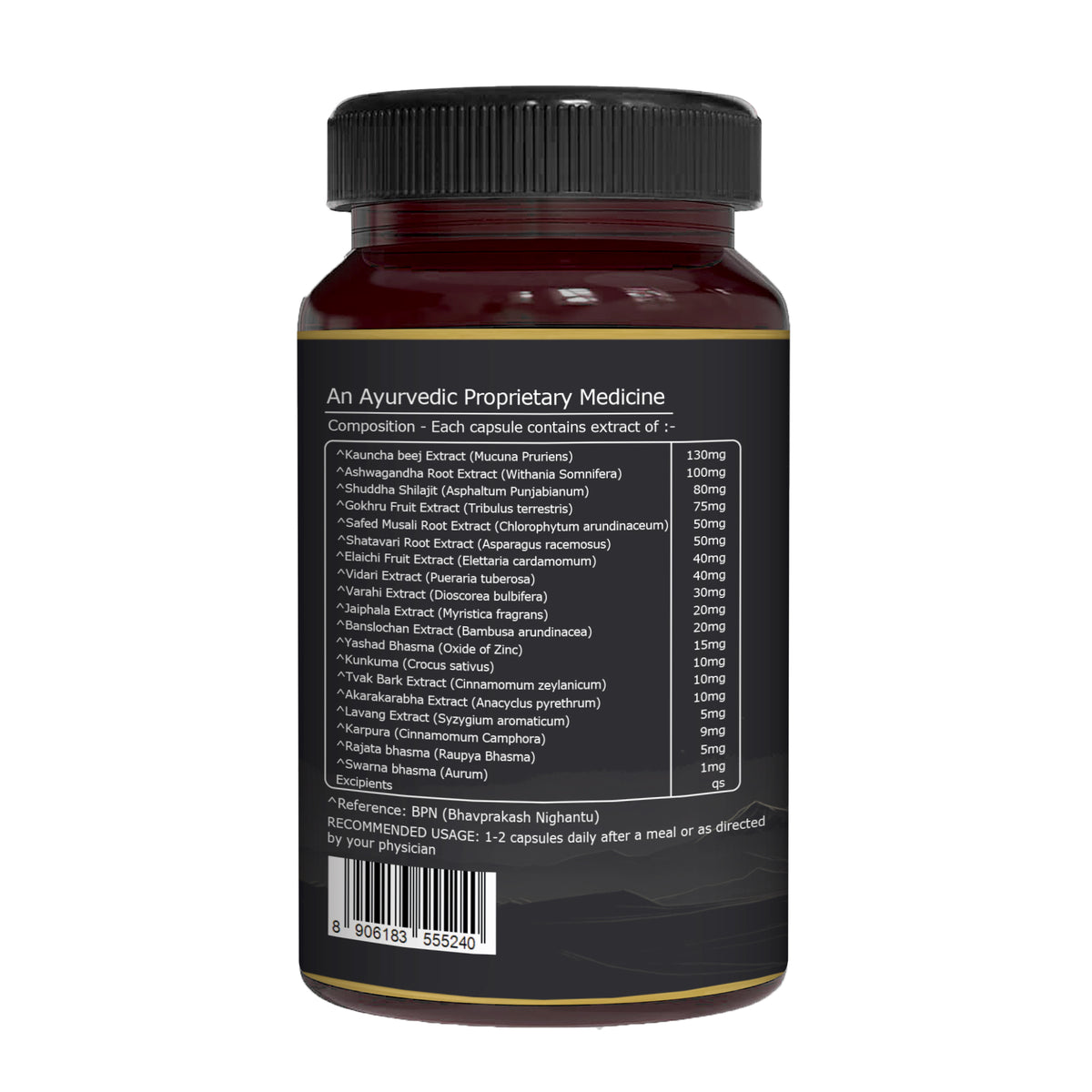 Shilajit Gold with Gokhru, Ashwagandha, Safed Musali, and Shatavari -Capsules | Supports Vitality and Wellness| 180 Capsules