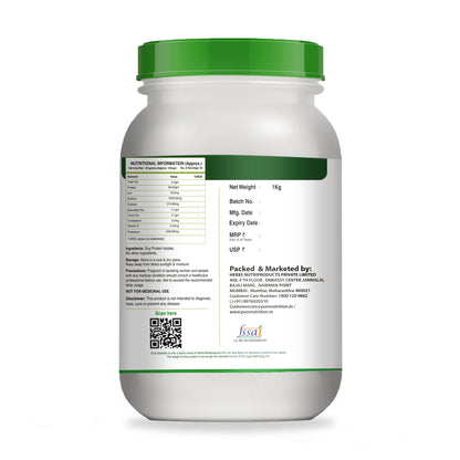 Pure Nutrition Soy Protein Powder, 100% Pure - 1kg | Isolate 90%, Unflavoured - For Muscle Growth, Recovery, and Overall Health.