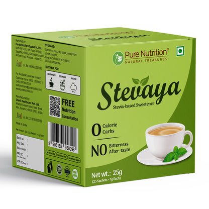 Steviya – Stevia-Based Sweetener, 25g (25 Sachets)