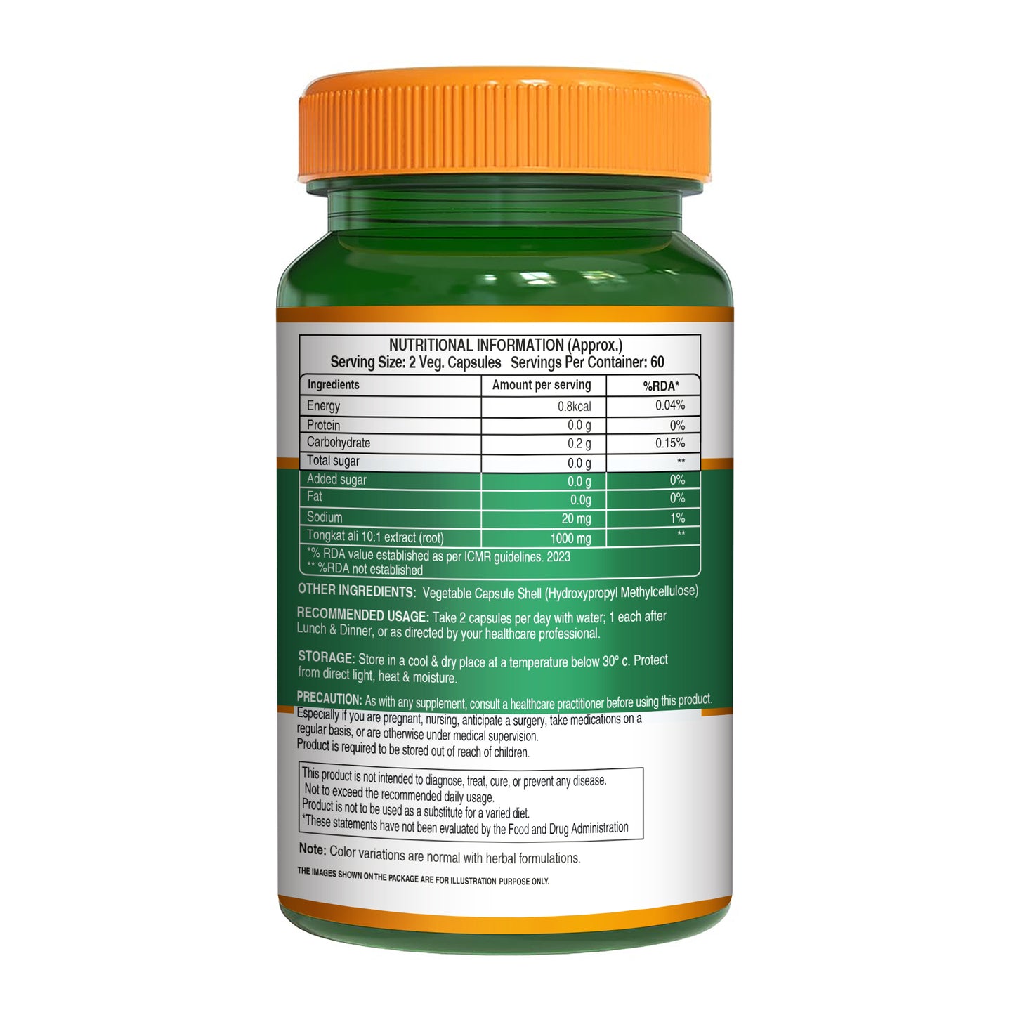 Tongkat Ali 10:1 Root Extract | 1000 mg Per Serving | Strength, Stamina & Vitality Support | 120 Tablets