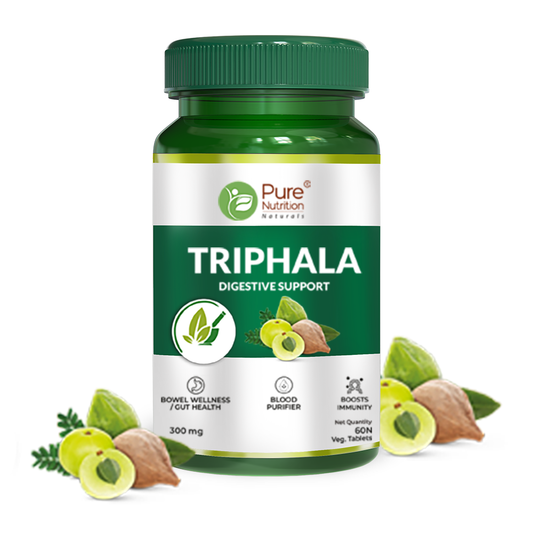 Triphala Extract Supplement for Digestion & Immunity - 60 Veg Tablets