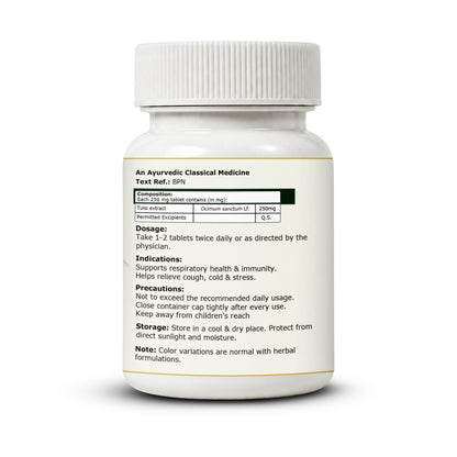 Pure Nutrition Tulsi Tablets | Holy Basil Extract for Respiratory & Immune Wellness Support | Ayurvedic Herbal Supplement