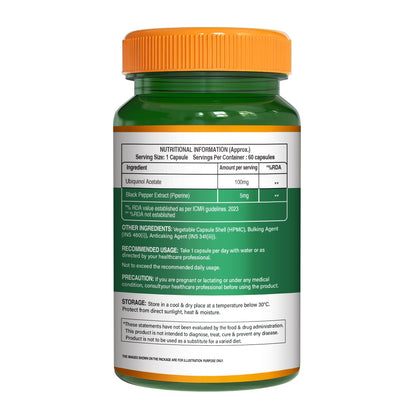 Ubiquinol 105mg with Piperine Veg Capsules