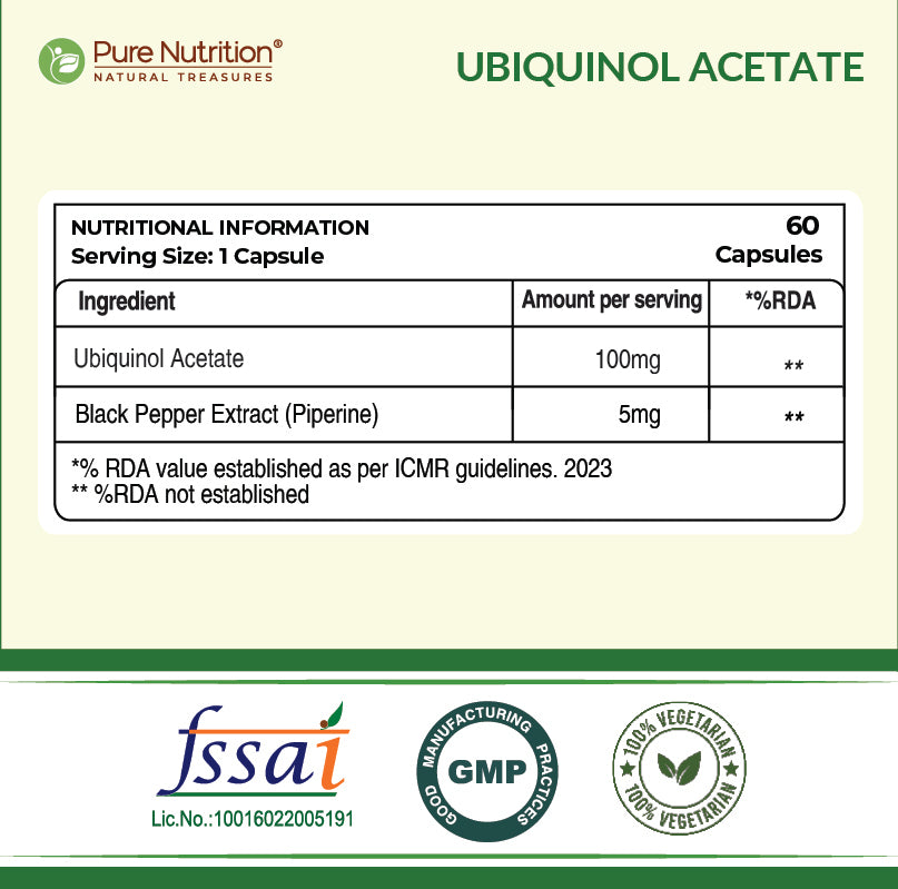 Ubiquinol 105mg with Piperine Veg Capsules