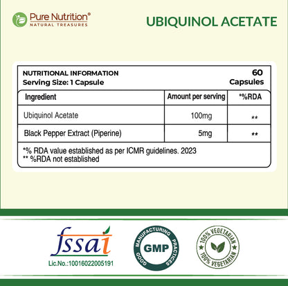 Ubiquinol 105mg with Piperine Veg Capsules