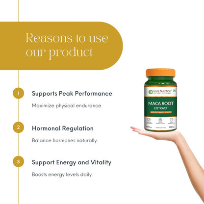 Maca Root Capsules 1000mg | Peruvian Maca Extract | 120 Veg Capsules