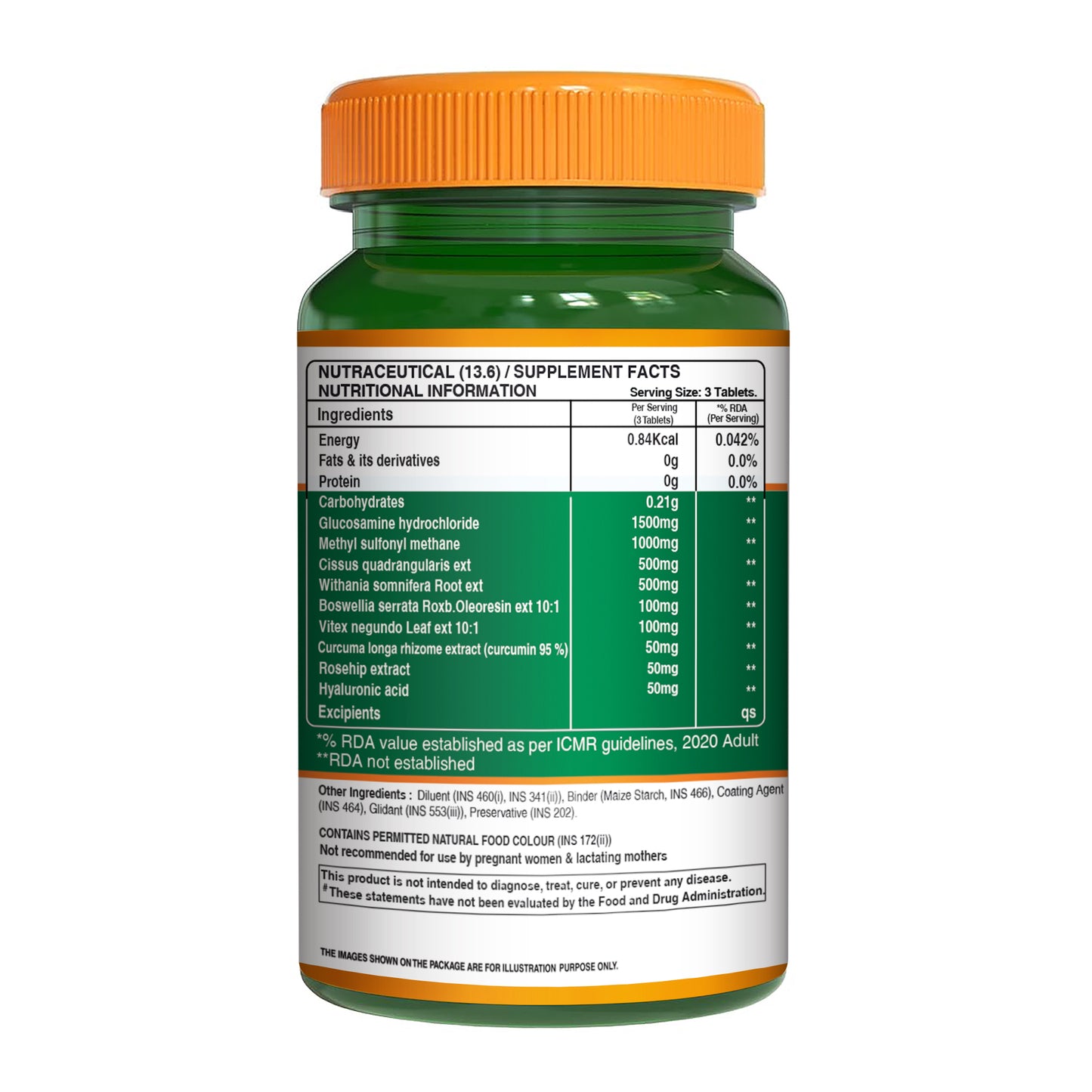Veg Glucosamine with MSM – 60 Tablets
