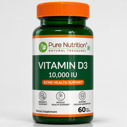 Vitamin D3 10,000 IU | 250 mcg Vitamin D3 | 60 Vegetarian Tablets