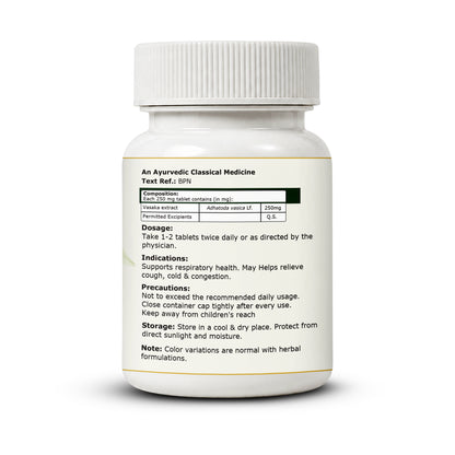 Pure Nutrition Vasaka Tablets | Ayurvedic Herbal Support for Respiratory Wellness & Healthy Breathing | Vasaka Extract Supplement