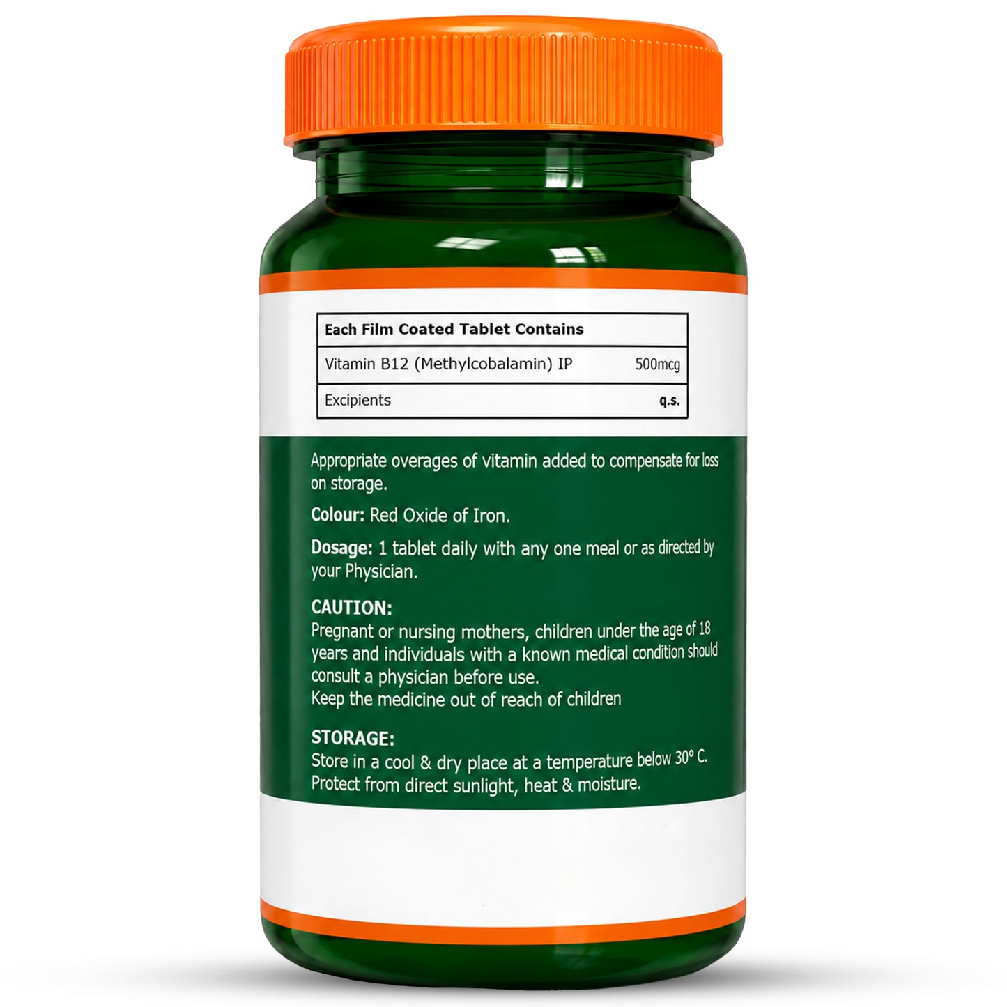 Methylcobalamin 500mcg Vitamin B12 Tablets | 120 Tablets