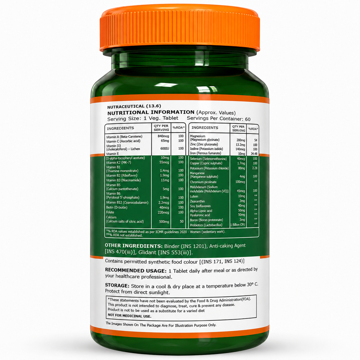 Women 50+ Multivitamins & Multiminerals 60 Veg Tablets | Senior Wellness