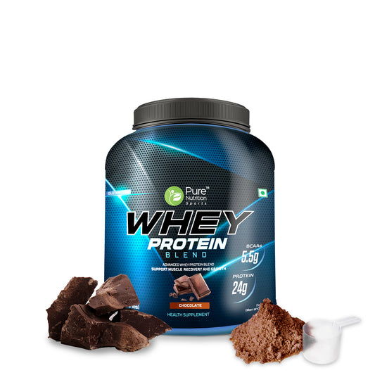 Whey Protein Blend - 2kg | 5.5g BCAA, Chocolate Flavour | Supports Muscle Growth and Recovery