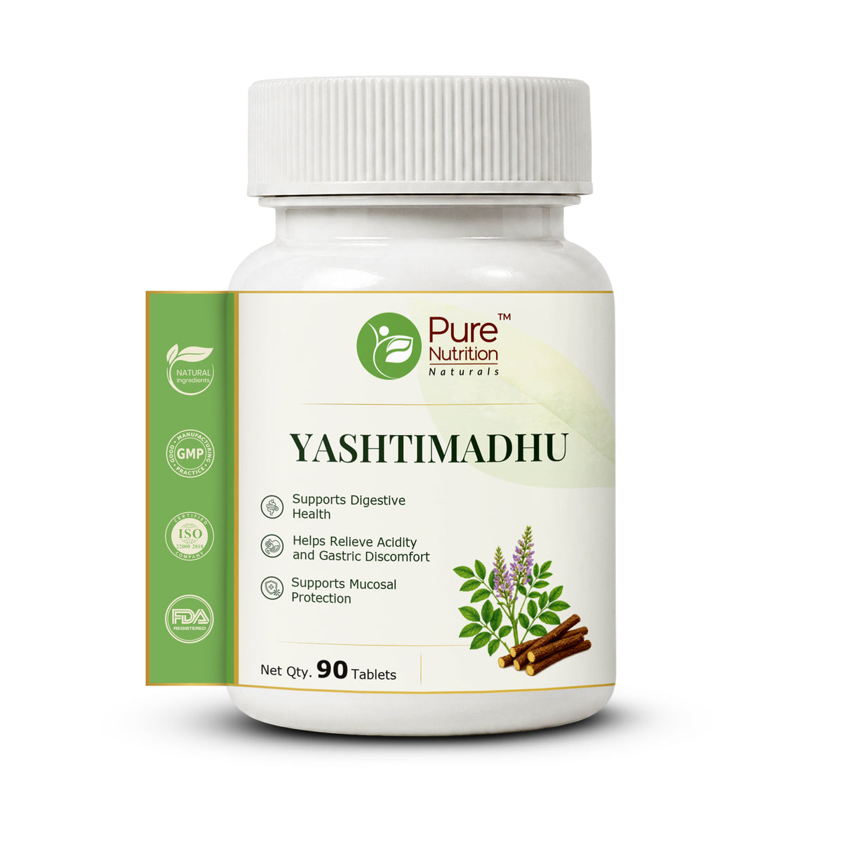 Pure Nutrition Yashtimadhu Tablets | Licorice Root Herbal Support for Digestive & Respiratory Wellness | Ayurvedic Supplement 