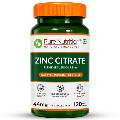 Zinc Citrate High Absorption Immunity Support | 120 Veg Tablets
