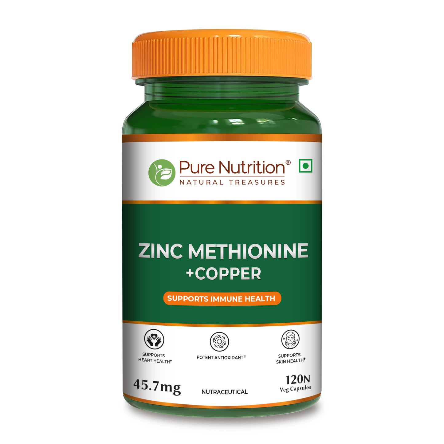 Pure Nutrition Zinc Methionine Veg Capsules – 120 Caps