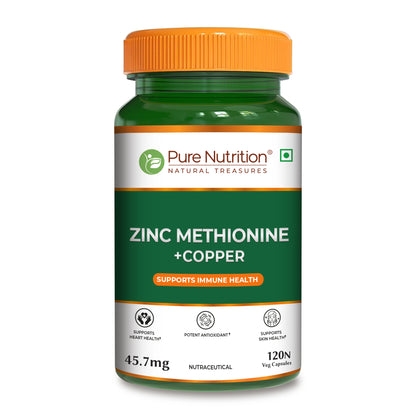 Pure Nutrition Zinc Methionine Veg Capsules – 120 Caps