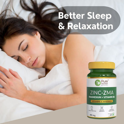 Zinc-ZMA with Magnesium & Vitamin B6 | Boosts Immunity & Supports Bone Health - 60 Tabs