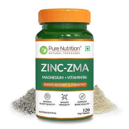Zinc ZMA - 120 Veg Tablets | 800mg with Zinc, Magnesium Aspartate & Vitamin B6