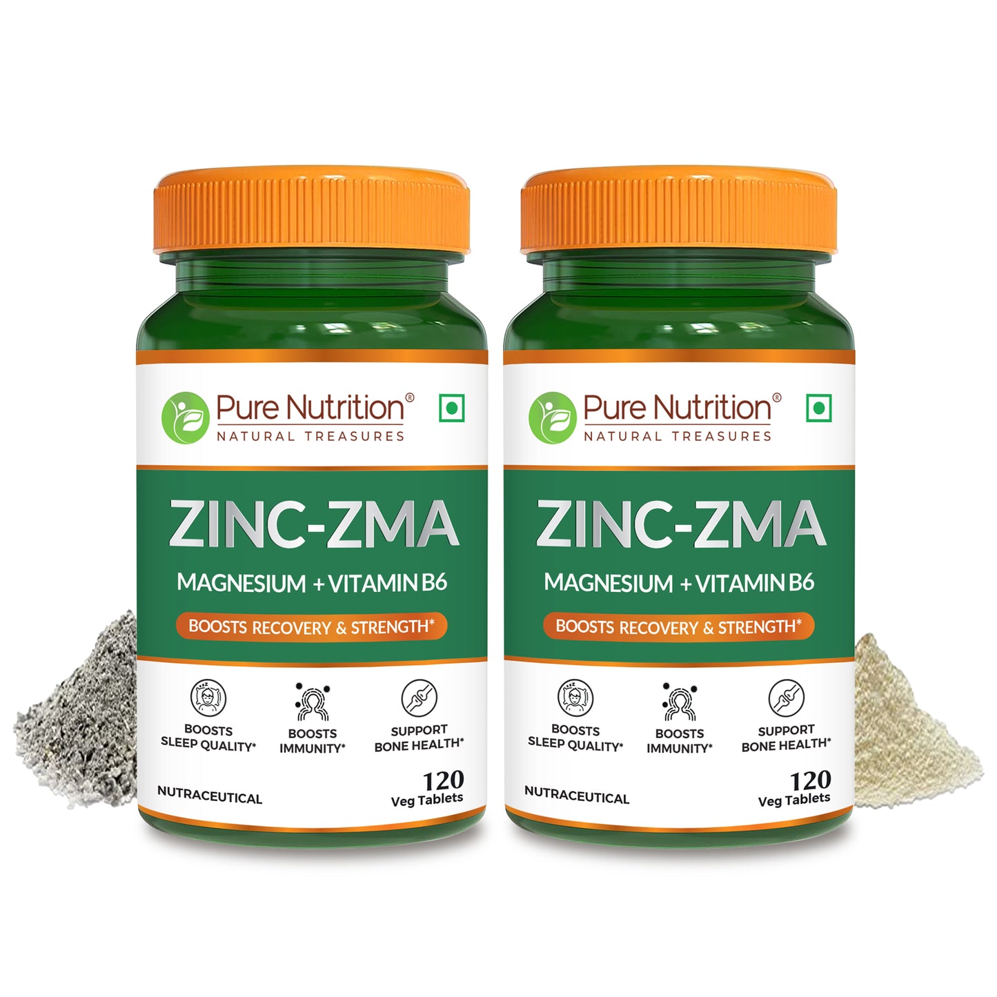 Zinc ZMA - 120 Veg Tablets | 800mg with Zinc, Magnesium Aspartate & Vitamin B6