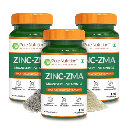 Zinc ZMA - 120 Veg Tablets | 800mg with Zinc, Magnesium Aspartate & Vitamin B6
