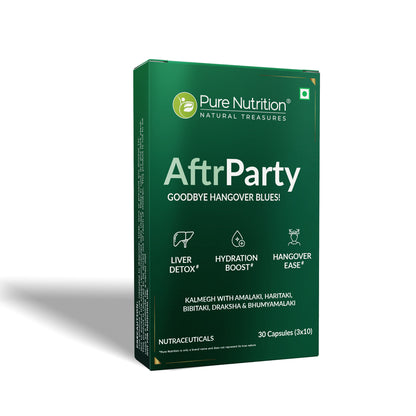AftrParty Capsules | Herbal Wellness Formula with Kalmegh, Bhumyamalaki, Amalaki, Haritaki & Bibhitaki