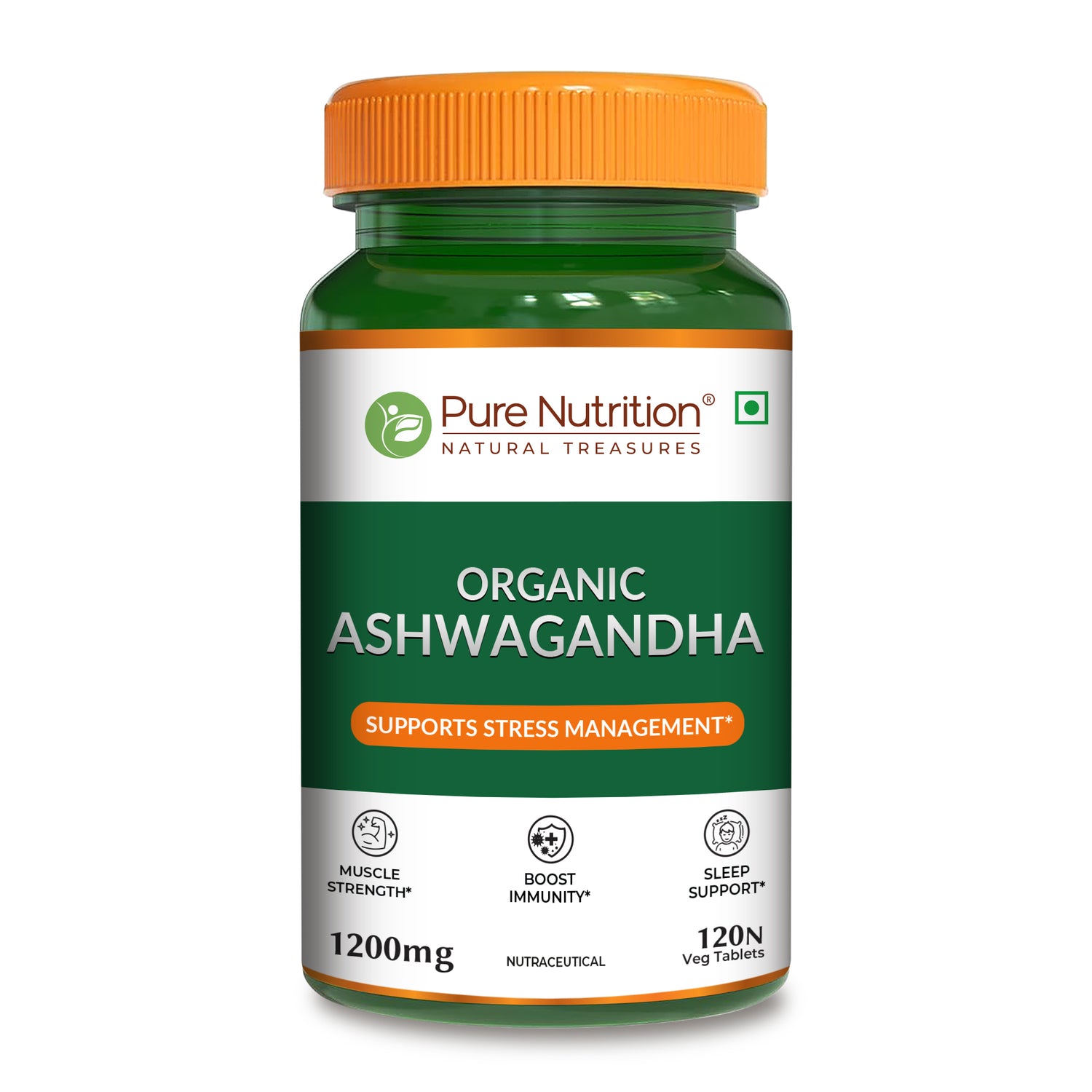 Organic Ashwagandha - 120 Tablets | Supports Stress Management, Sleep, Fertility, Immunity, Vitality, and Strength